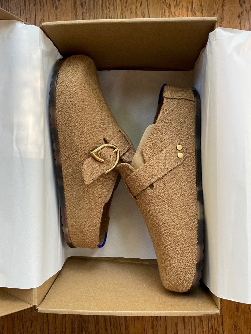 Rothy’s The Buckle Clog in Wren Boucle sz 9